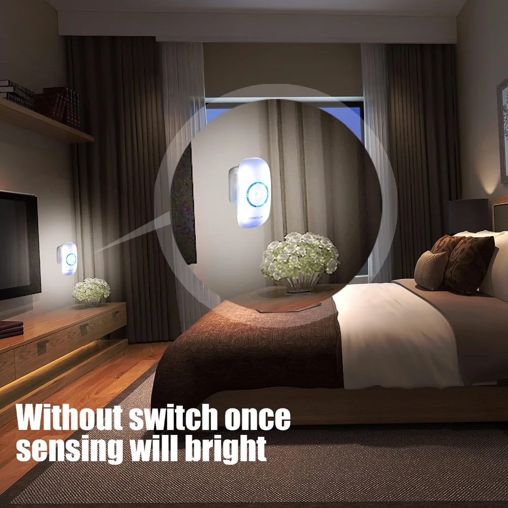 Luce Notturna Con Sensore Di Movimento Daphomeu | 2 LED Ricaricabili Wireless | Batteria 500 MAh USB-C
