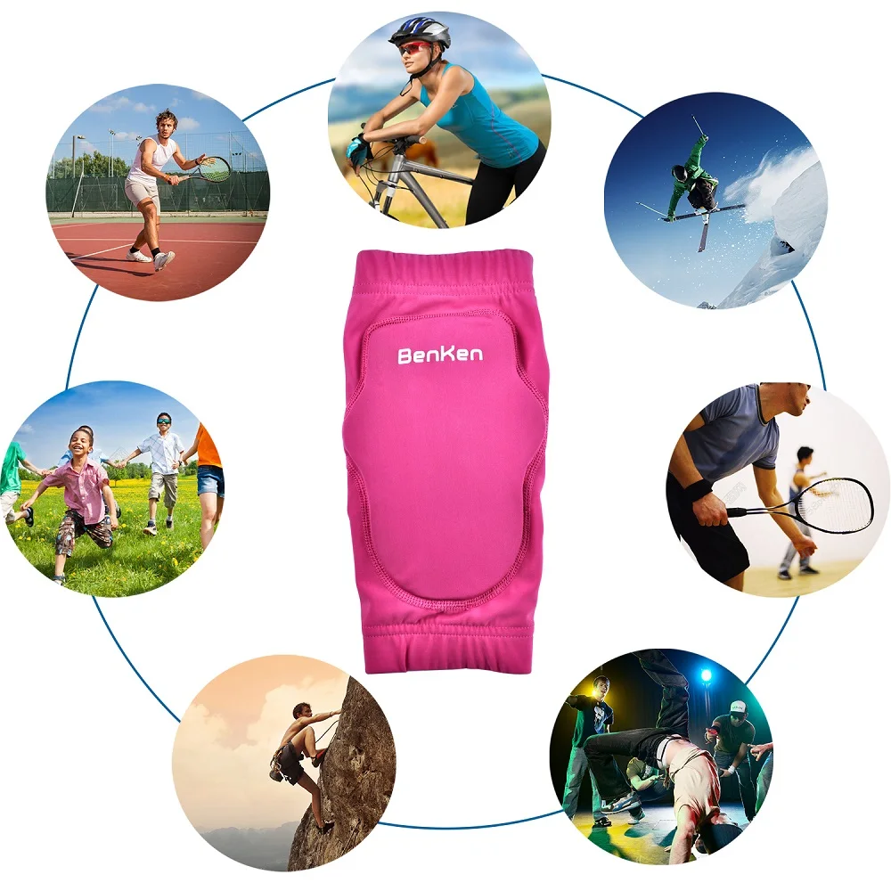 1 Pair Benken Elbow Pads Protector Compression Unisex Breathable Stretchy Arm Brace Sports Biking Climbing Basketball Cycling