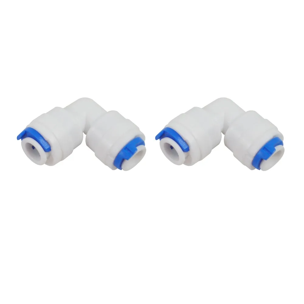2 paquetes de conectores rápidos de 1/4 ", Conexión de codo de unión para filtros de agua y sistemas de ósmosis inversa RO