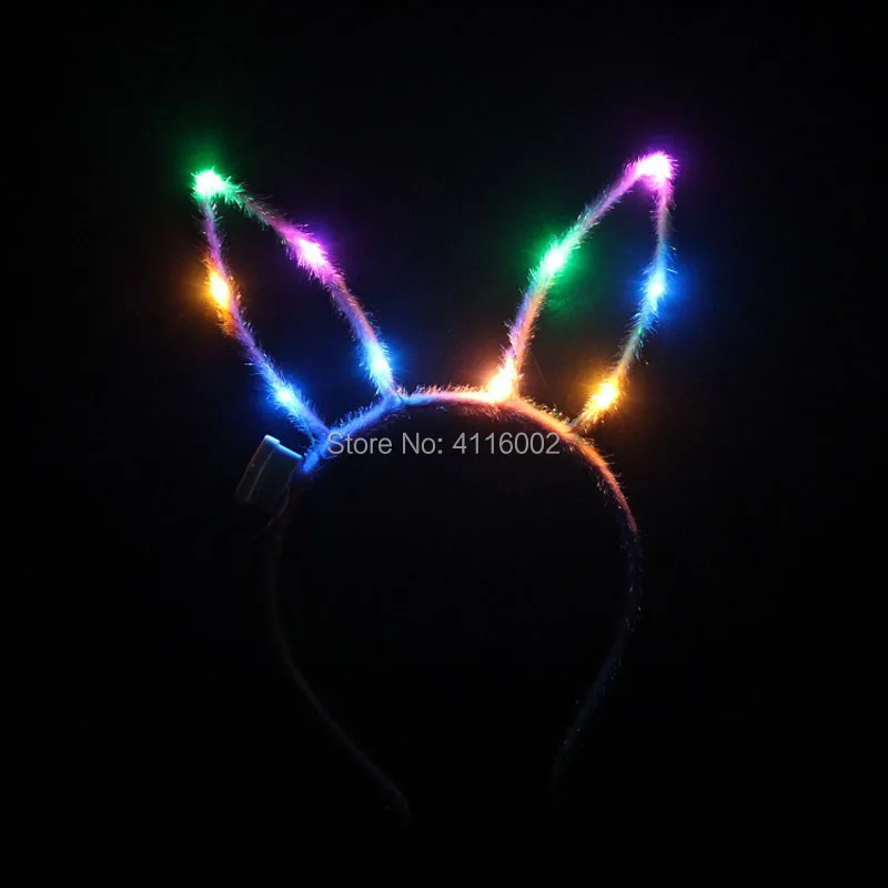 Kids Adults Bunny Ears LED Flashing Glow Headband Hairband Women Bar KTV Nightclub Dress Decor Glow Party Supplies