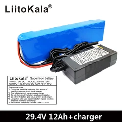 LiitoKala 7S4P 24V 12ah lithium battery pack batteries for electric motor bicycle ebike scooter wheelchair cropper with BMS