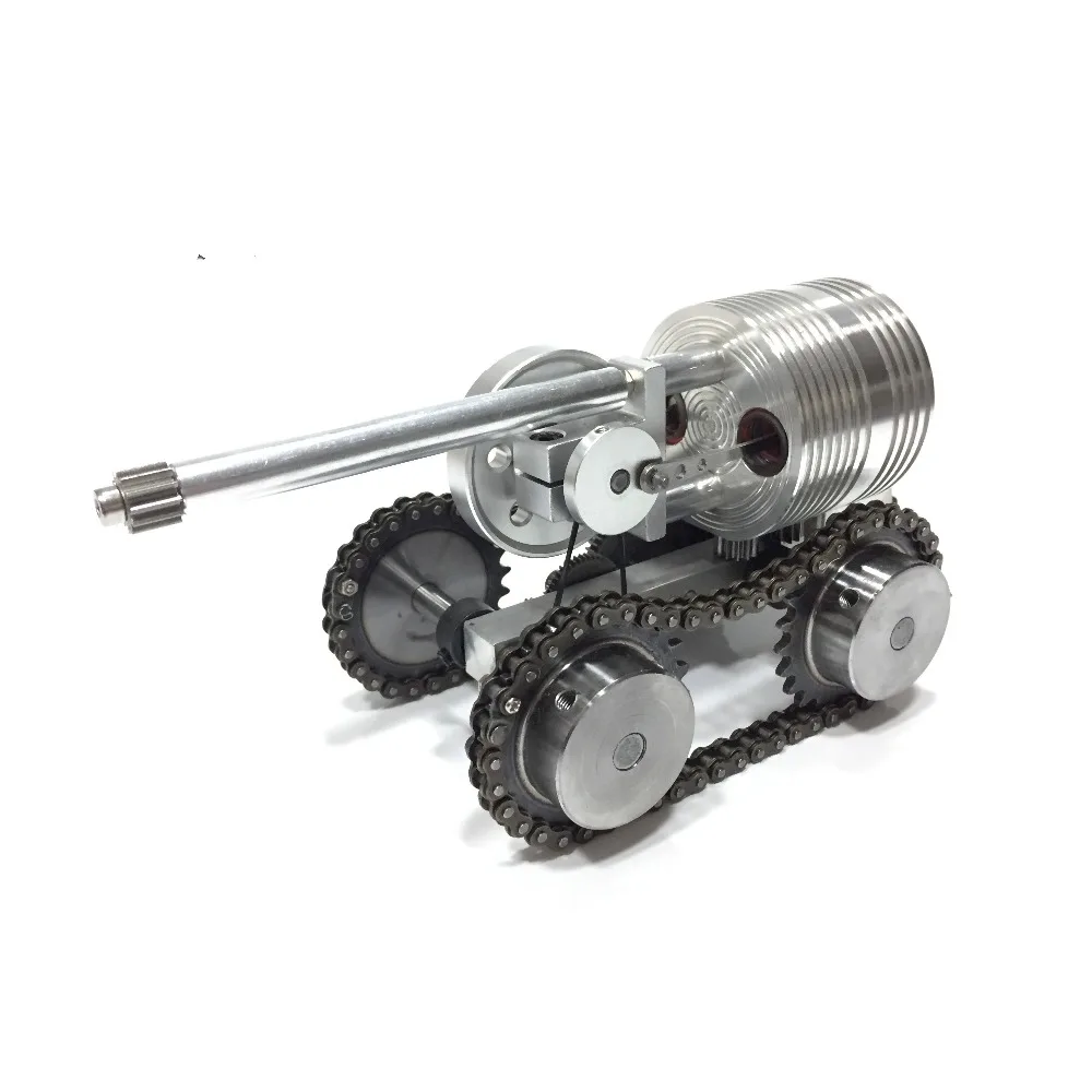 Can start metal tank model external combustion engine / micro generator trolley / steam engine model