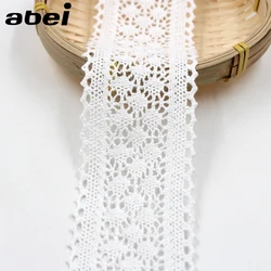 5Yards 5-6cm Wide White Beige Black Cotton Lace Ribbon DIY Handmade LACE TRIMS Garment Accessories