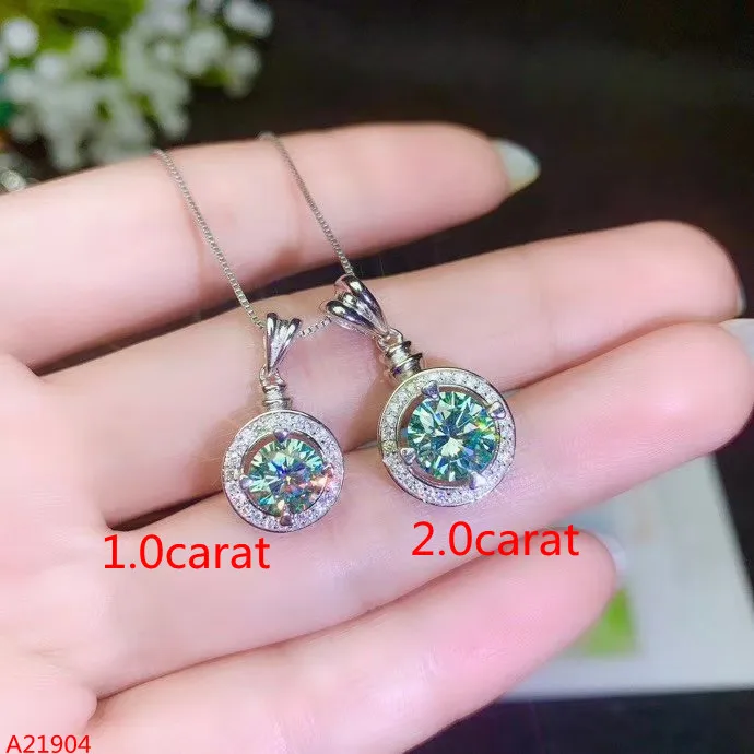 

KJJEAXCMY Boutique Jewelry 925 Sterling Silver Inlay 2.0 carat Mosang Diamond Female Pendant Support test Girl Party Birthday