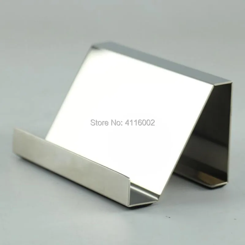 30pcs Stainless Steel Desktop Name Card Display Holder Business Card Stand Home Office Storage Free Shipping