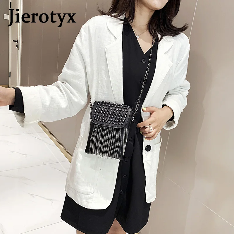 JIEROTYX Fringed with Diamonds Women\'s Bag Messenger Bags Designer Fashion Chain Female Shoulder Bag High Quality Wholesale