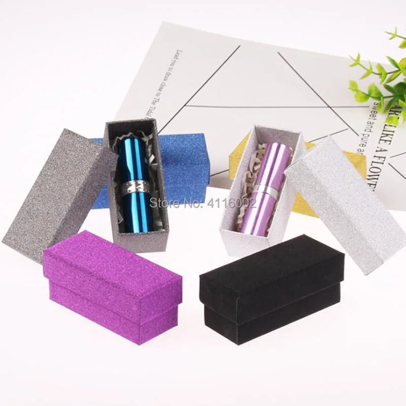 Glitter Colorful Cardboard Box Lipstick Cosmetic Perfume Bottle Packing Box Essential Oil Sample Packaging Box