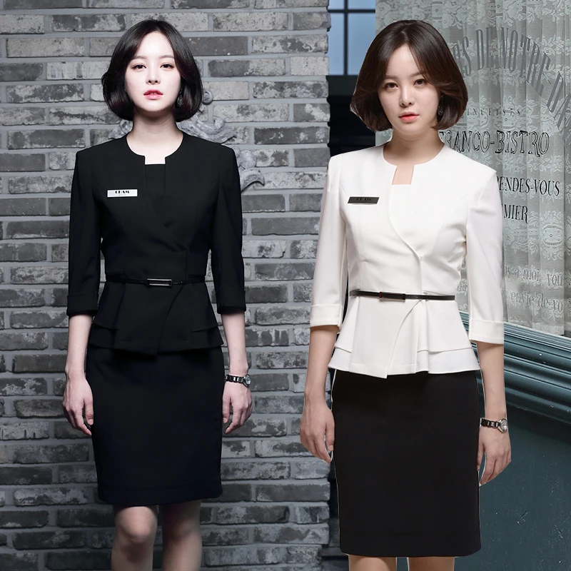 

Uniforms Korean Beauty Salon Spa Uniform Set Top+Pants/Skirt Free Shipping Hotel Waitress Working Clothes