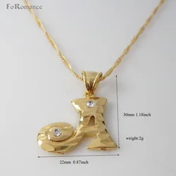 26 LETTERS YELLOW GOLD COLOR 45CM NECKLACE ALL 26 ALPHABETS INITIAL PENDANT