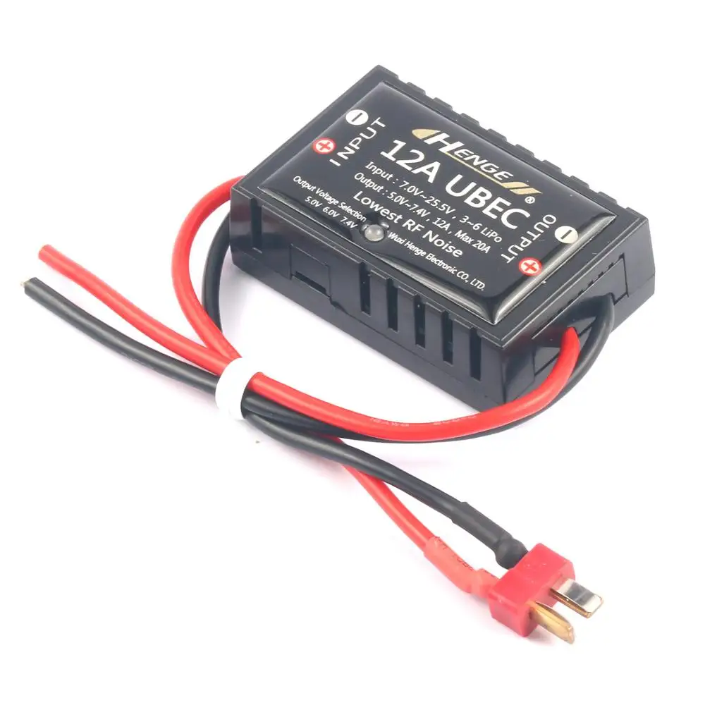 HENGE 12A UBEC Switch Mode BEC Voltage Stabilizer Output 5V / 6V / 7.4V 12A Max 20A Input 3S-6S Lipo for RC Airplanes FPV Part