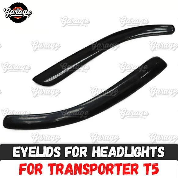 Eyelids for headlights case for Volkswagen Transporter T5 2003-2009 ABS plastic pads cilia eyebrows covers trim accessories car