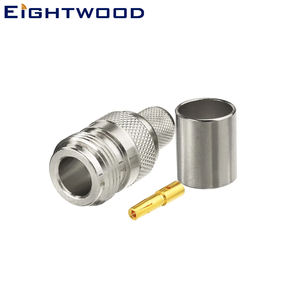 

Eightwood 5PCS N Jack Female Socket RF Coaxial Connector Crimp LMR 400 Cable Adapter for WLAN Antenna Satellite System