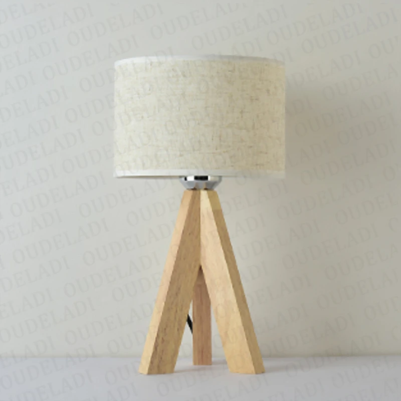 Wooden Table Lamp With White Black cloth lampshade Home decor living room Bedside Desk light E27 Study Reading Lighting Fixture