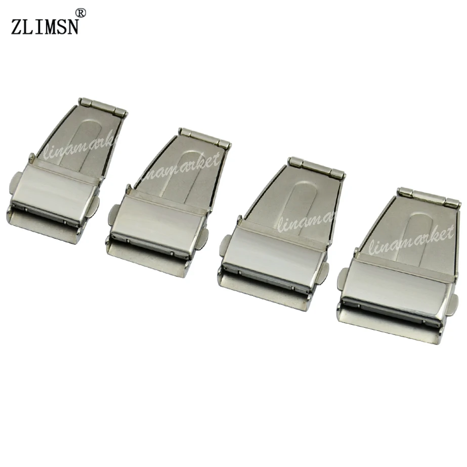 ZLIMSN Steel Buckle Watch Single Metal Butterfly Clasp Fold Stainless Stainless Steel Polished Brushed Deployment Clasps CX01