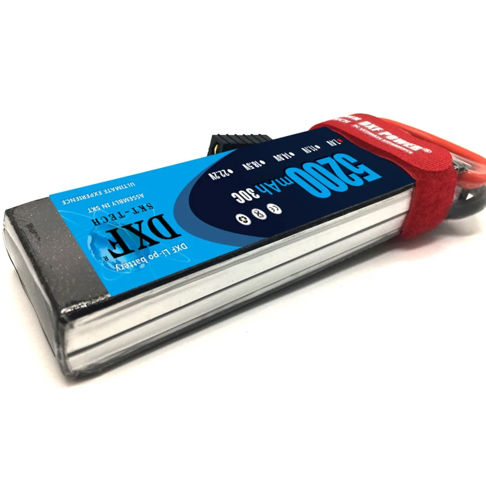 DXF-بطارية ليبو 2S 7.4V 5200MAH 30C AKKU Lipo 7.4V ، للطائرة بدون طيار والمروحية الرباعية التي يتم التحكم فيها عن طريق الراديو والقارب