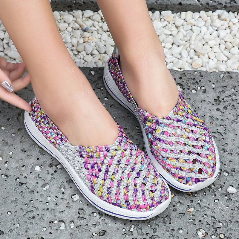 Women Shoes Flats Summer Breathable Sneakers Fashion Women Tenis Casual Loafers Comfortable Walk Shoes Outside Sneakers Zapatos