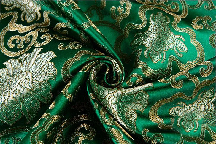 High quality imported American style green brocade fashion fabric used for  Quilting sewing dress women clothing skirt by meter