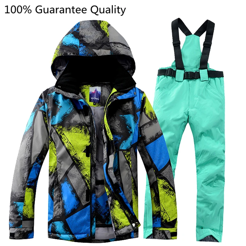 Waterproof Ski Suit Men Outdoor High-quality Jacket+Pant Snowboard Breathable Thicken Warm Snow Clothes Outdoor Men Ski Suits