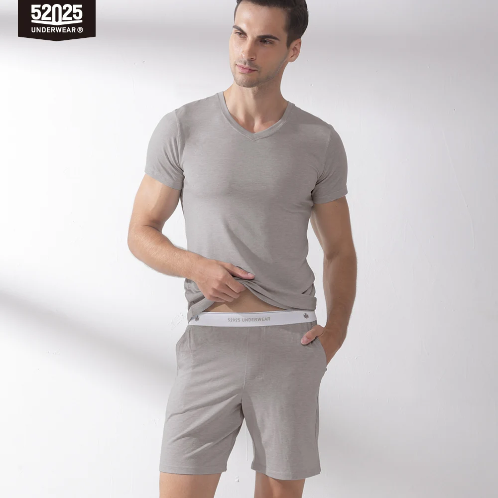 Pyjama pour hommes, ensemble de vêtements de nuit, Modal, doux et confortable, vêtements de détente, pour la maison, short, 52025