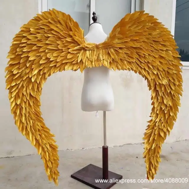 Big Gold ANGEL wings for adults fit for Dance window display Beautiful fairy wings for Grand Event Birthday party Bar Deco props