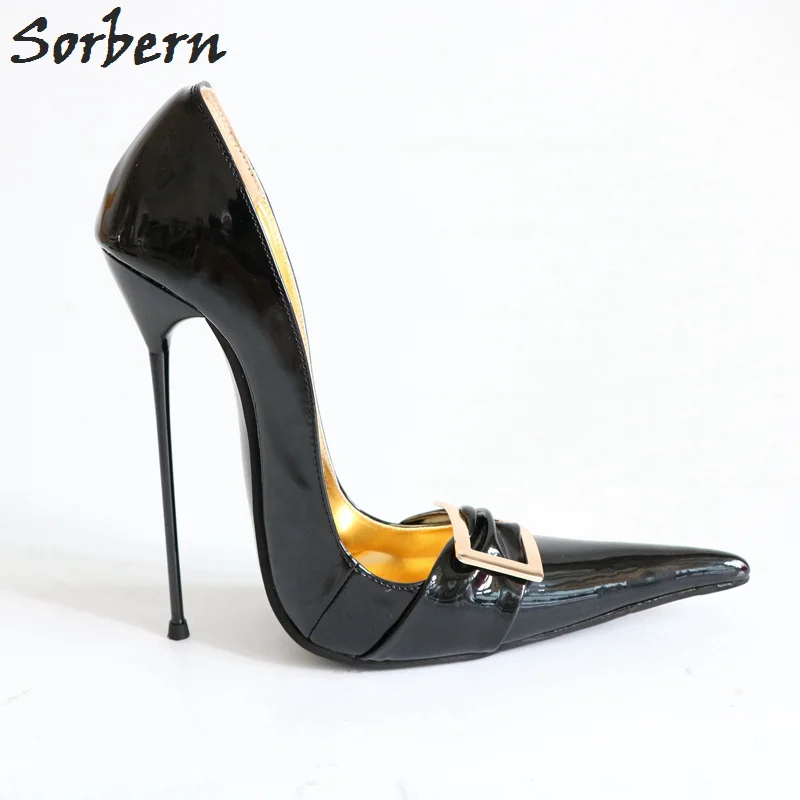 Sorbern Sexy 16Cm scarpe con tacco alto in metallo Ultra sottile scarpe a punta da donna décolleté Unisex cinese Plus Size 36-52 tacchi a punta