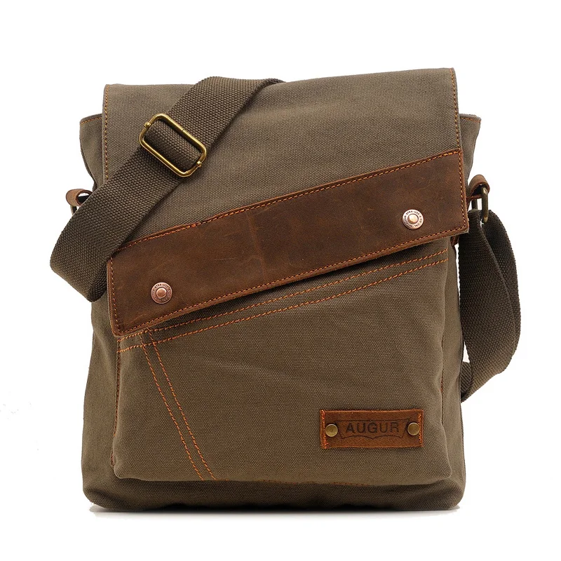 Imagem -03 - Augur-bolsa Mensageiro Vintage para Homens Bolsas Individuais Masculinas Bolsa Designer de Lona Bolsas Escolares Casuais para Estudantes