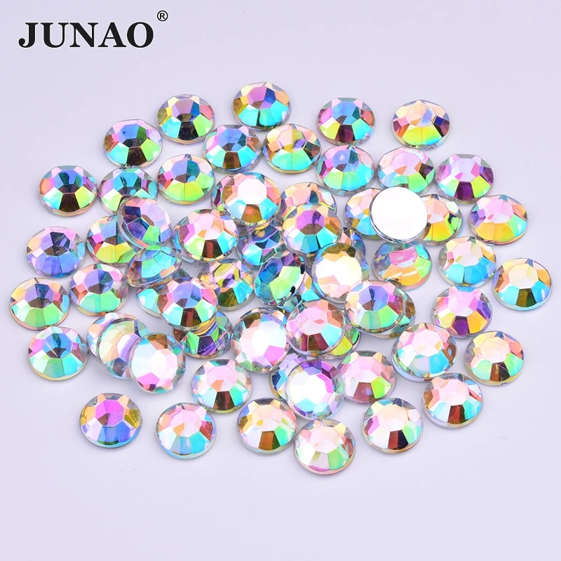 JUNAO 4mm 10000pcs Dark Blue Acrylic Flat Rhinestones Round Strass Chaton Crystal Stones For Jewelry Making Clothes Dress Crafts