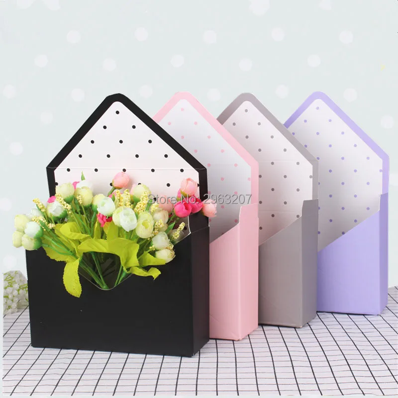 

50pcs Mini Creative Paper Envelope Fold Flower Box Bouquet Floral Box Rose Packaging Gift Box Party Decoration