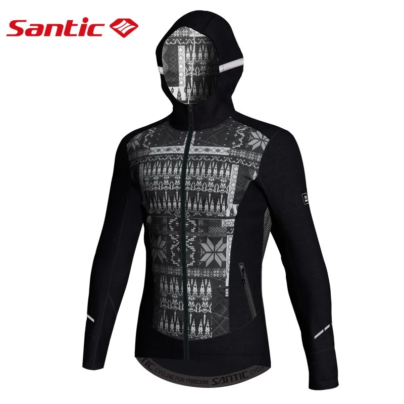 Santic Mens Winter Cotton Cycling Jacket Outdoor Windproof Coats Jackets Keeping Warm SANTIC 3D Layer Skill Asian S-3XL M7C01087