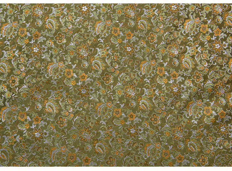 new arrival brocade yarn dyed deep green smile flower fabric for patchwork felt tissue telas dress bed sheet cos play 100x75cm