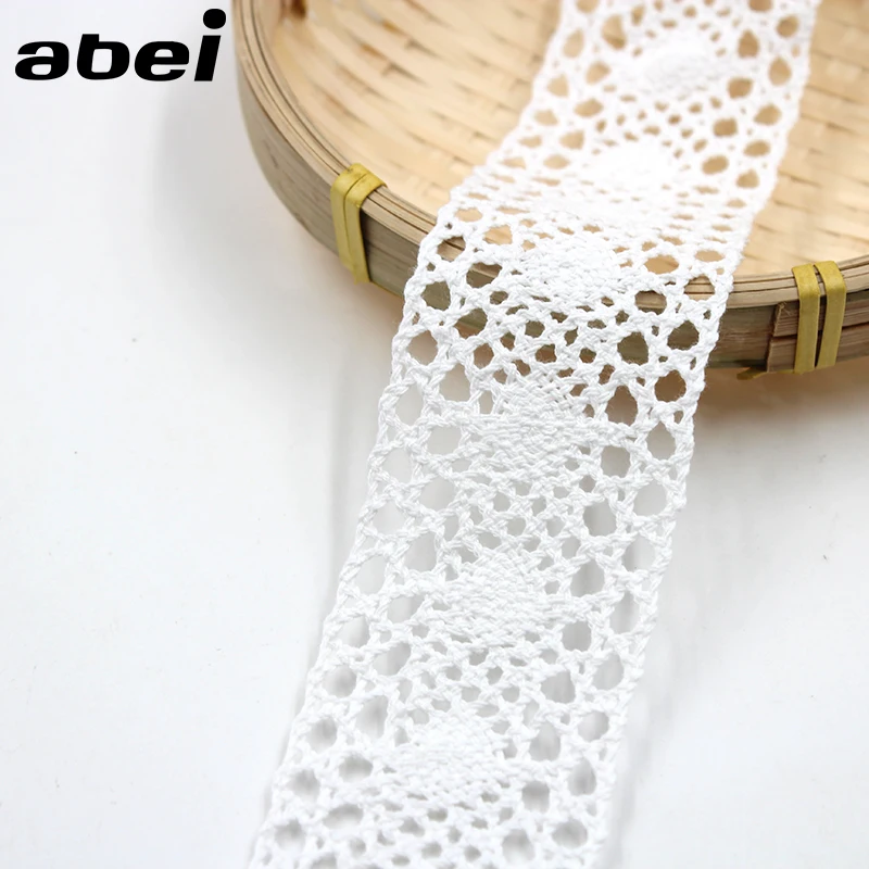 5yards/lot 4cm Cotton White Lace Ribbon DIY Sewing Trimming Handmade Patchwork COTTON Material