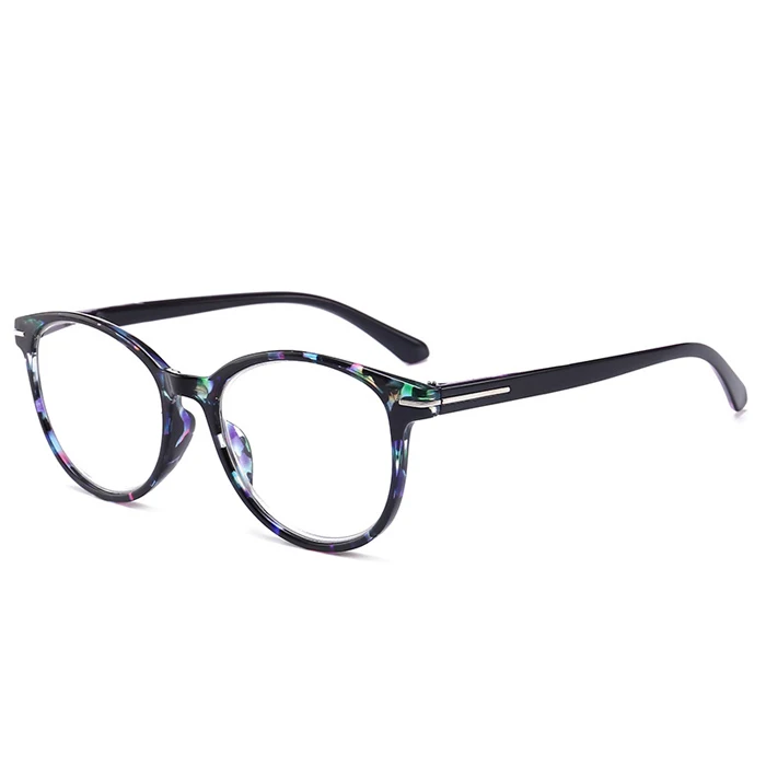 Zilead-gafas de lectura con luz Urltra para hombre y mujer, lentes Retro redondas florales para presbicia, marco de lente para hipermetropía, dioptrías + 100 + 400