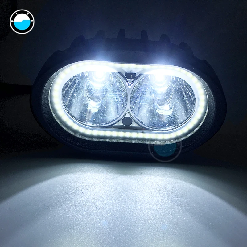 1 Pair 4 inch 20W Oval LED Car Light Off Road ATV 4WD Car Driving Fog Auxiliary Lamp Universal Motorcycle LED Work Light.