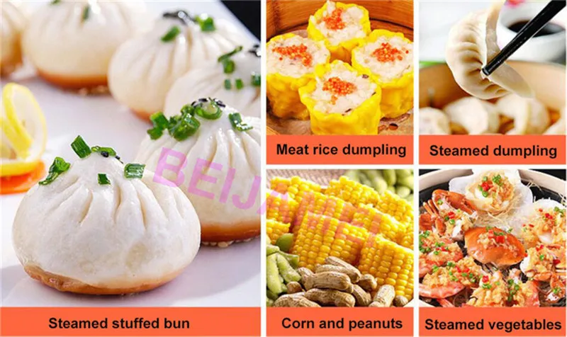 BEIJAMEI High efficiency food steamer bun machine, electric steam food warmer, commercial food steamer 5 layers