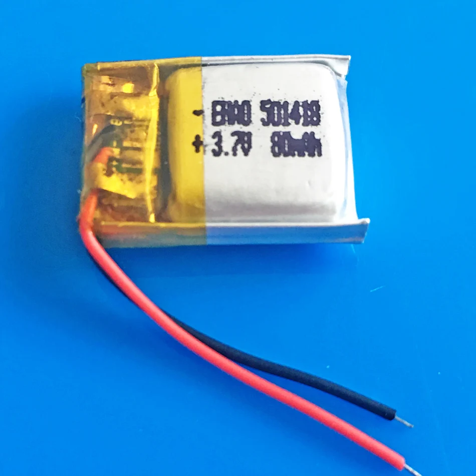 3.7V 80mAh 501418 litowo-polimerowa Lipo akumulator do MP3 MP4 GPS zestaw słuchawkowy Bluetooth wideo kamera z długopisem bransoletka Led Ligh