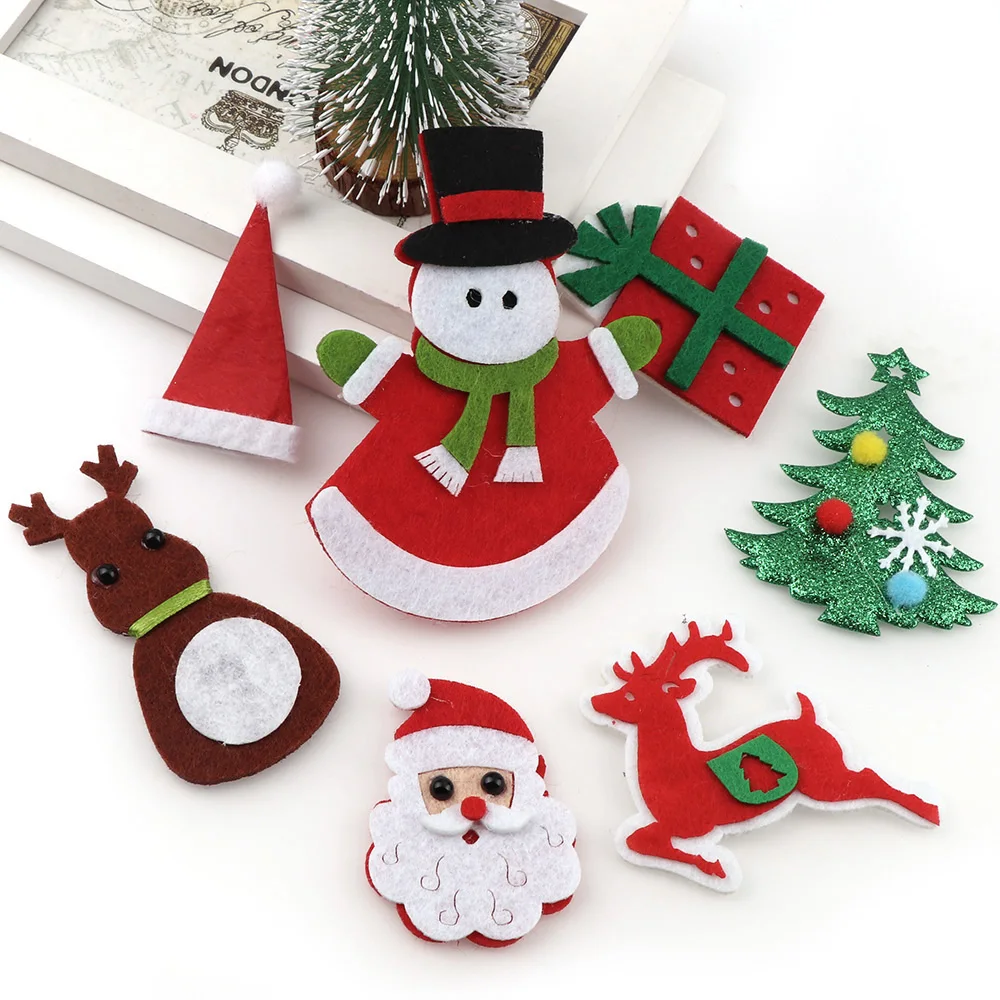 Non-woven patches Felt Christmas Tree Patches Die Cut  Appliques for DIY Sewing Craft Cute Fabric Cloth Patch