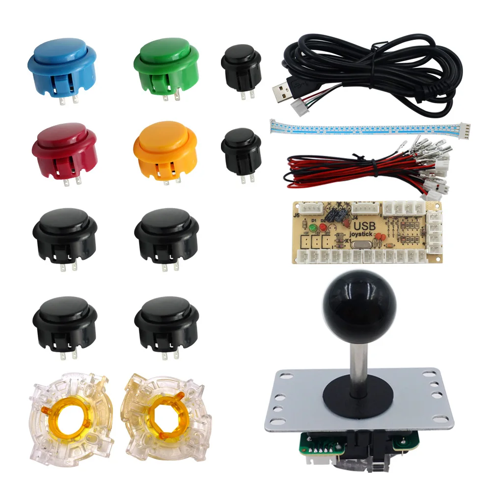 SJ@JX Zero Delay Arcade controller Arcade Push Button Raspberry Pi USB Encoder Retropie Arcade DIY Kit Arcade Game DIY Project