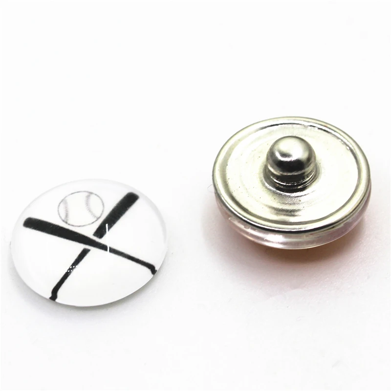 Hot Selling 20pcs/lot Baseball Sports Events Snap Buttons For 18mm Snap Bracelet&Bangles DIY Snap Jewelry Charms