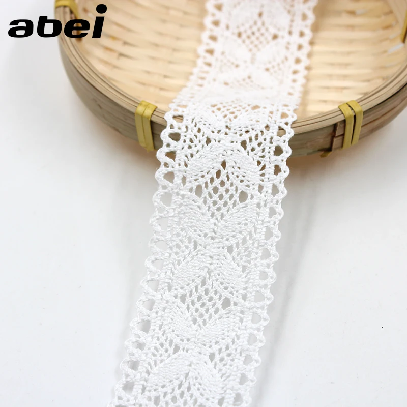 5yards/lot 4cm White Cotton Lace Trims DIY Curtain Tablecover craft Handmade Hometexile Sewing Accessories