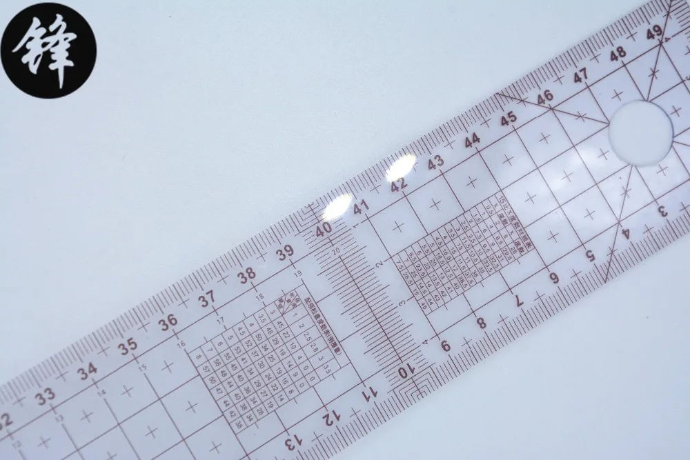 Multifunction grading inch ruler 50cm ruler metric ruler making clothing sample foot plate