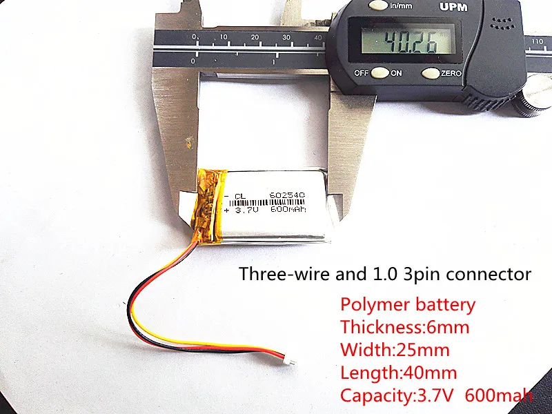 602540 3.7V 600mAh li-Polymer Li-Ion แบตเตอรี่สำหรับ 358 388 แบบพกพา set-top box DVR MP3 ของเล่น