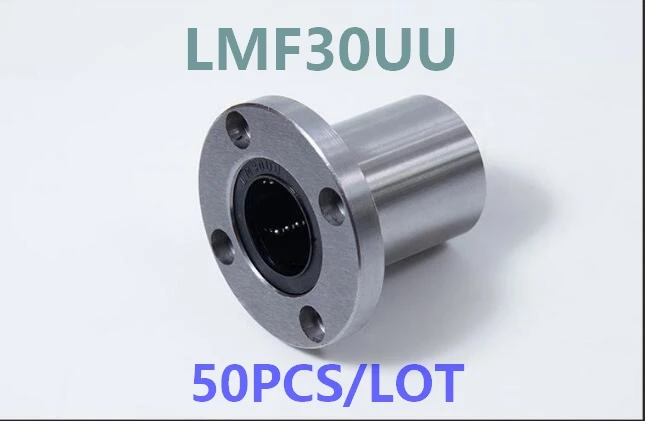 50PCS/LOT LMF30UU flange type linear ball bearings,round flange linear bearing flanged linear ball bearing CNC router/3D print