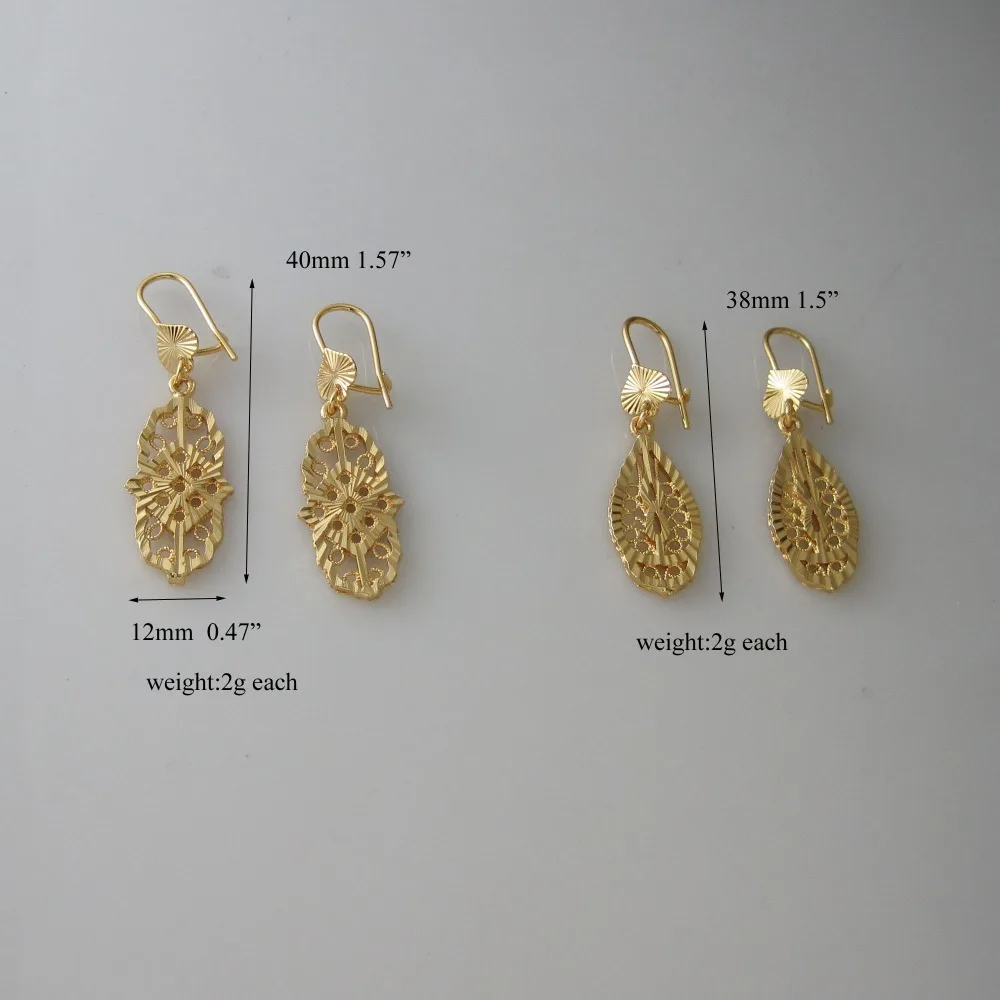 DANGLE EARRING TWO STYLES CHARM DANGLER TALL 40 MM / 38mm - YELLOW GOLD PLATED OVERLAY FILLED BRASS