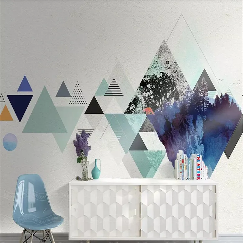 Custom Mural Wallpaper Modern Minimalist Personality Geometric Background Wall Painting