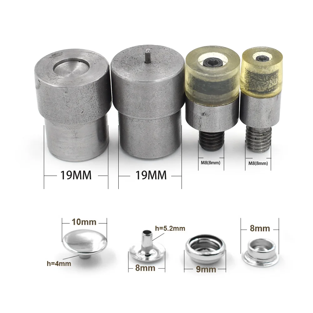 10mm Metal Snaps Install tools Rivet clasp Silver Snap fastener 205 buttons Jacket buttons Manual dies Buckle Hand press molds