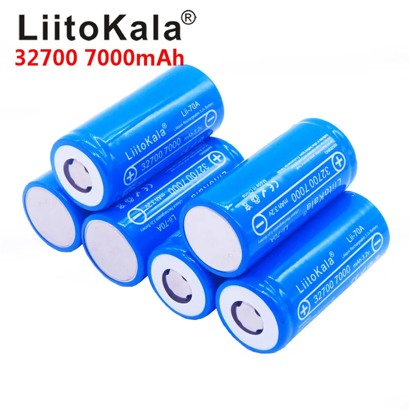 LiitoKala Lii-70A 32700 3.2v 7000mAh lifepo4 rechargeable battery cell 5C discharge battery for Backup Power flashlight