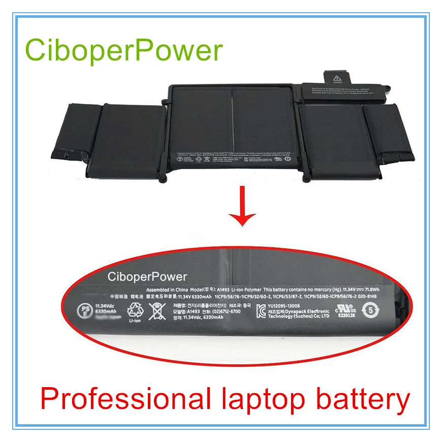 Original New Laptop Battery A1493 For  Pro 13