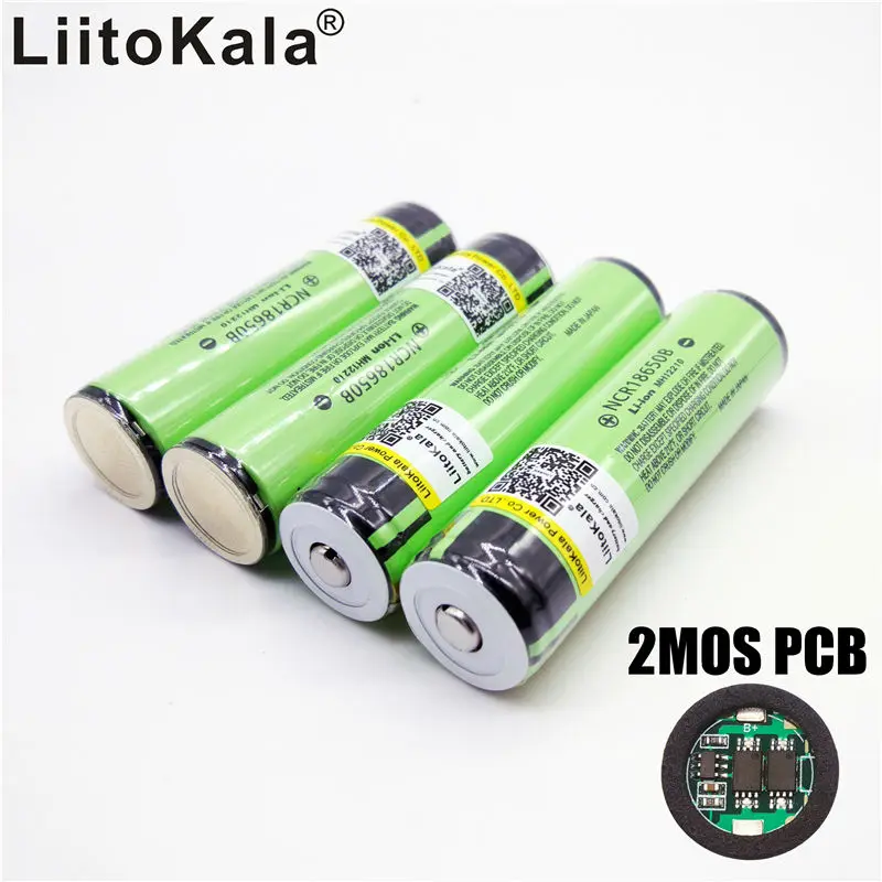 Liitokala 2 sztuk oryginalny 18650 3400mah chronione baterii 3.7V litowo-jonowy akumulator