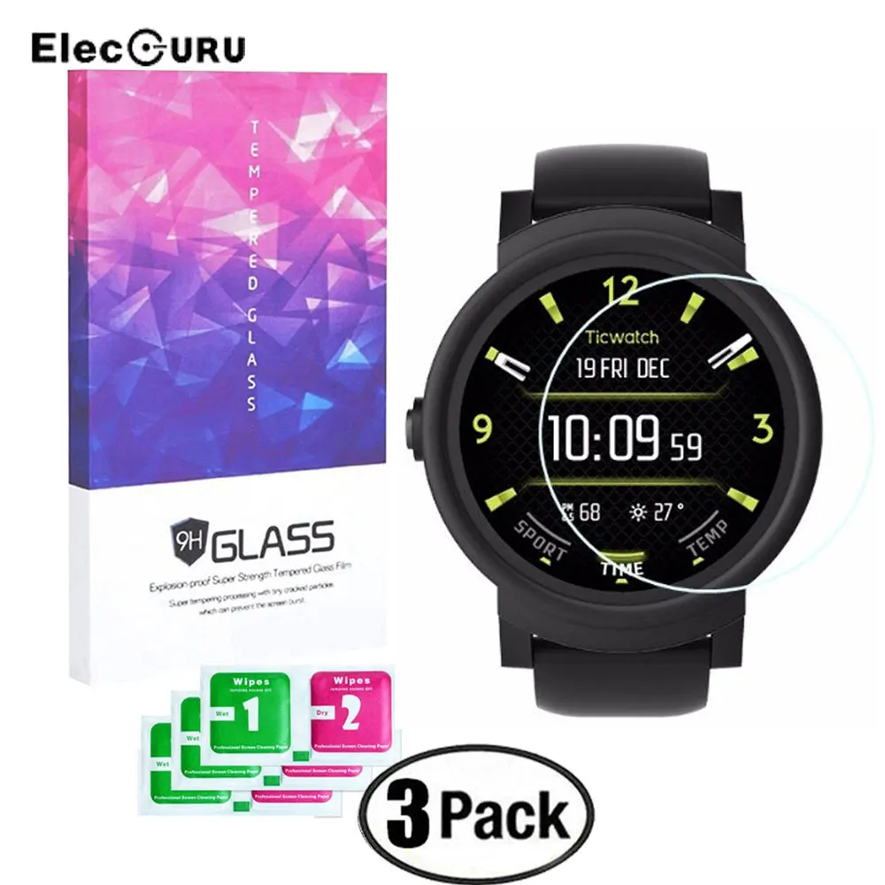 9H Tempered Glass For Ticwatch S & E Watch Full Cover Clear Screen Protector Anti Scratch Explosion-proof Screen Protective Film