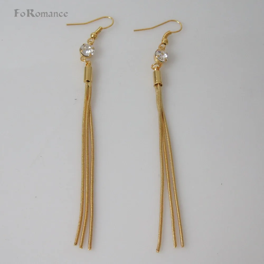 YELLOW GOLD PLATED EARRING SHINNING STONE 6MM 0.24